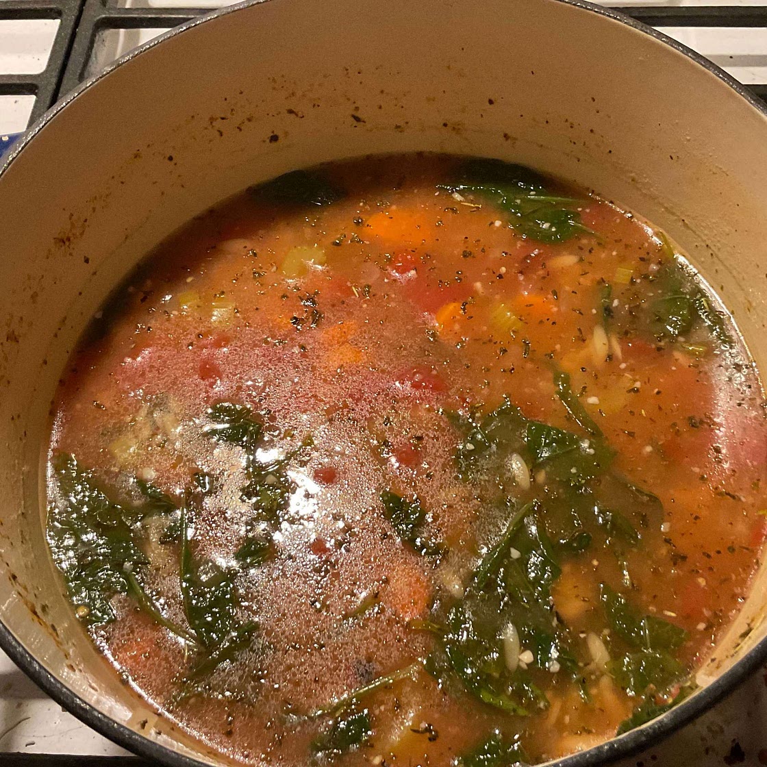 Italian Orzo Spinach Soup