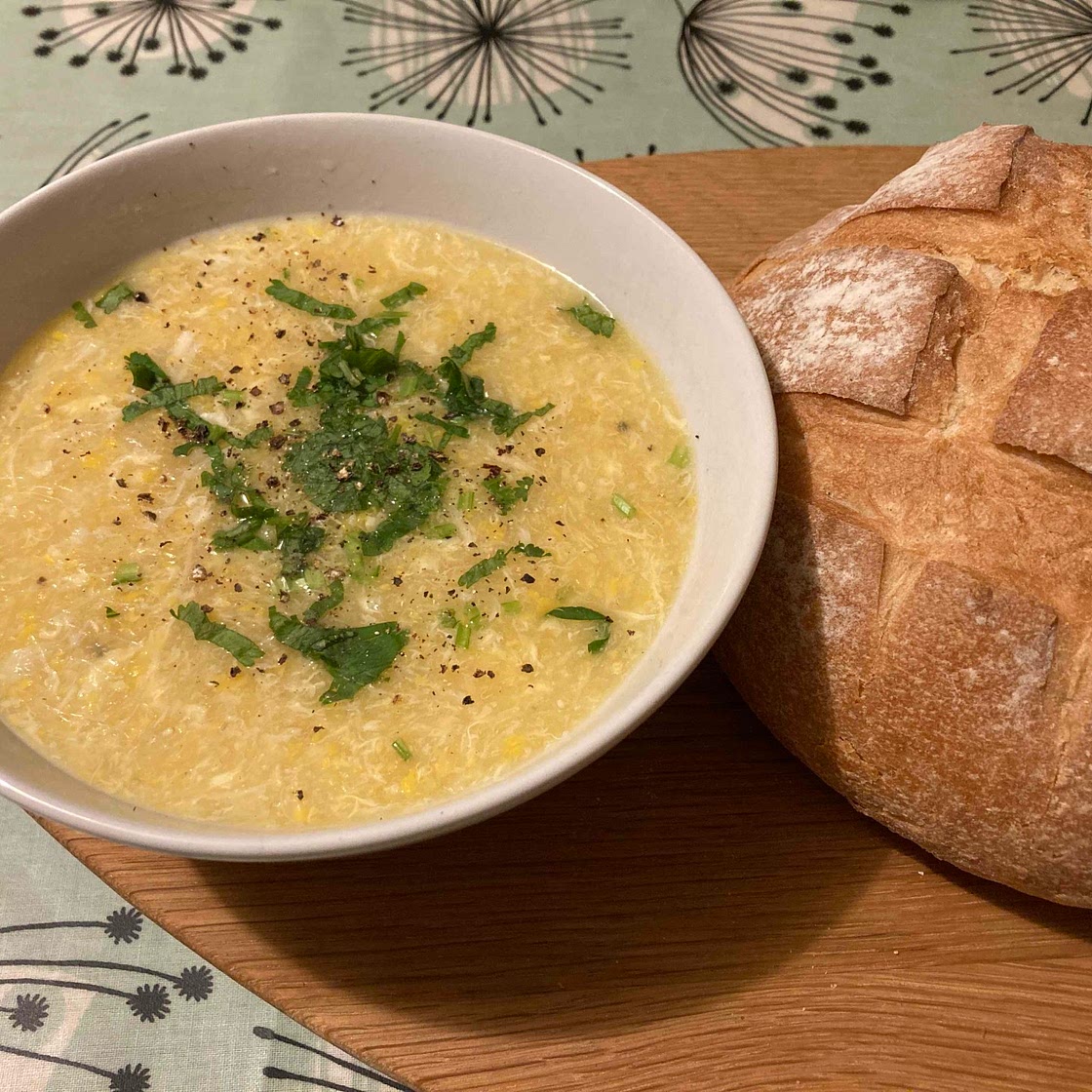 Crab and sweetcorn soup