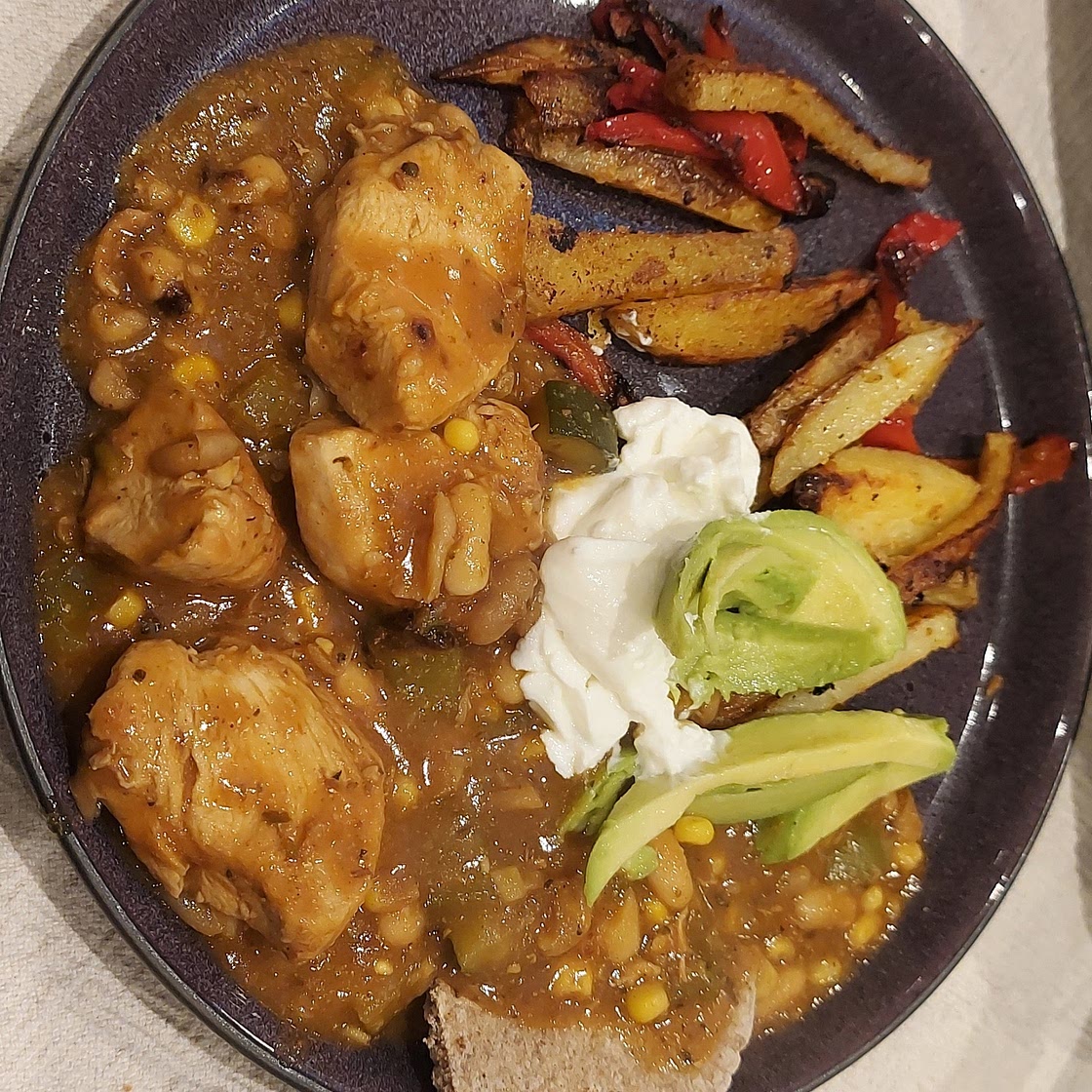 Day 9 Dinner chicken Chili w sweet pot