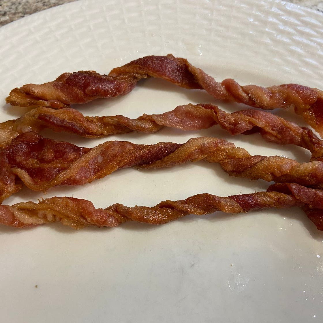 Microwave twisty bacon!!