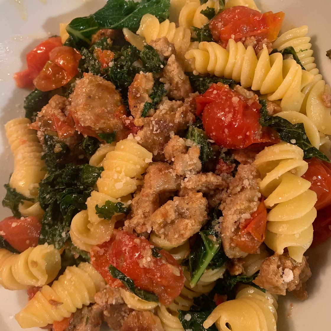 Sausage and kale pasta