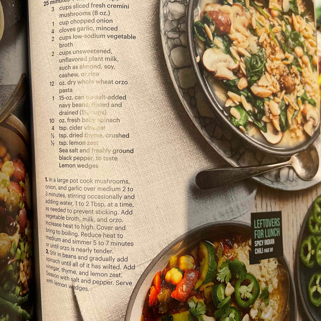 Mushroom Spinach Orzo