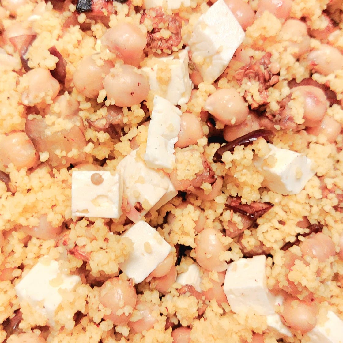 Cous cous - eggplants, chickpeas and feta