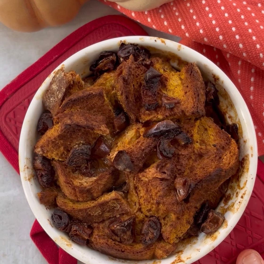Air-Fryer Pumpkin Bread Pudding