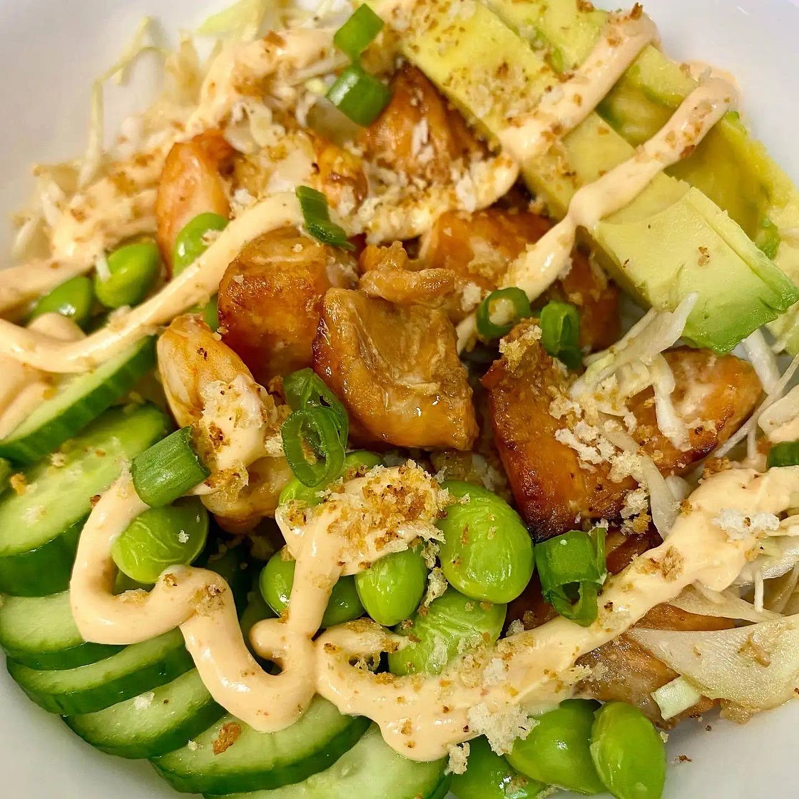 Spicy Salmon Poke Bowls