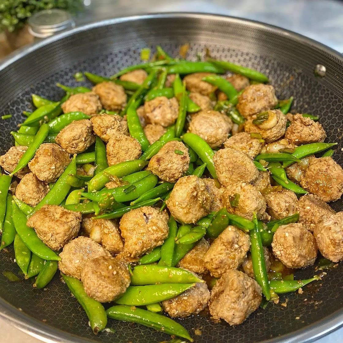 Sriracha Honey Turkey Meatball Stir Fry