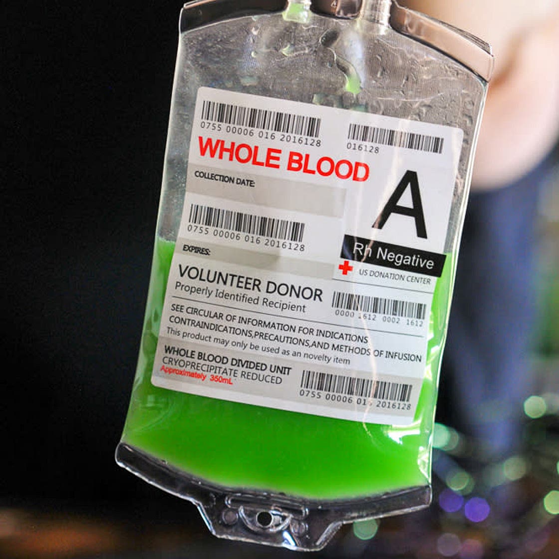 Green Blood Bag cocktails