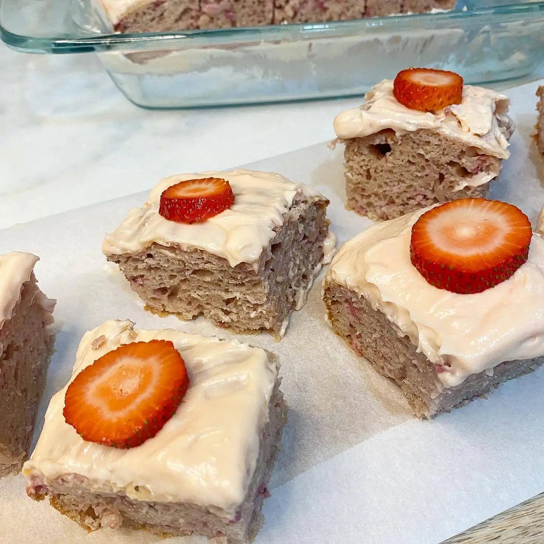 Strawberry Protein Cake Bars