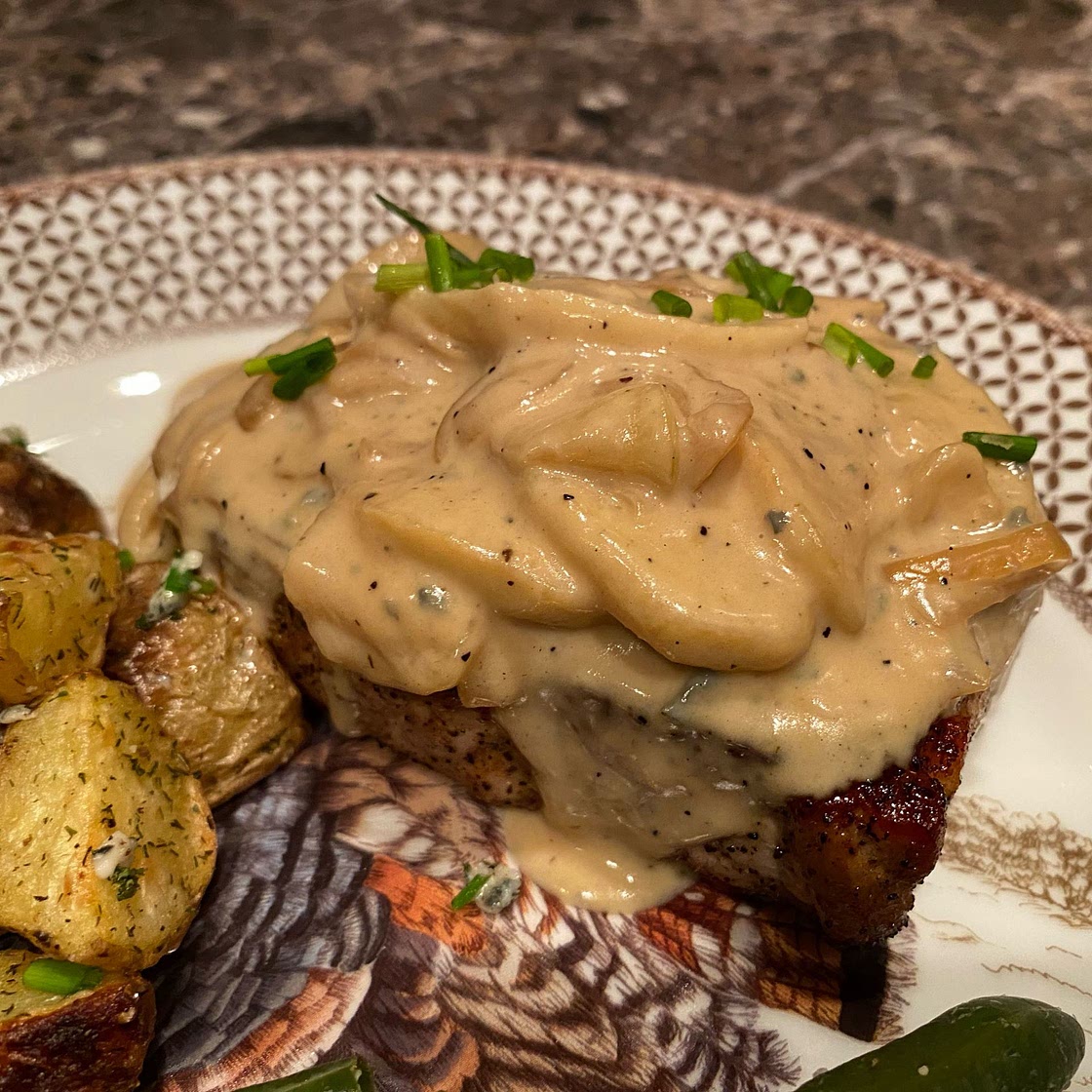 Pork Medallions with Blue Cheese Sauce