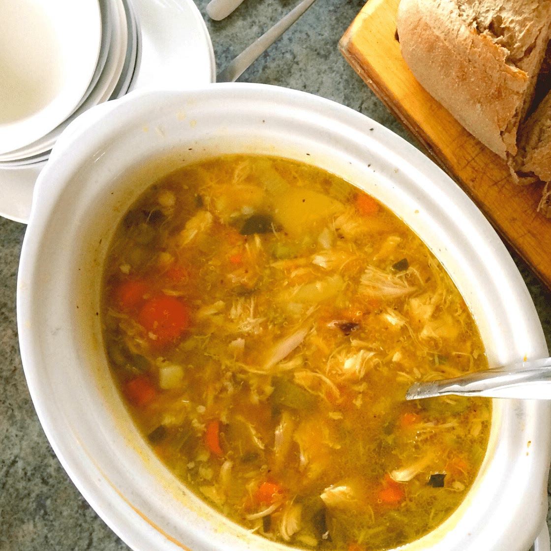 Slow Cooker Whole Chicken Soup
