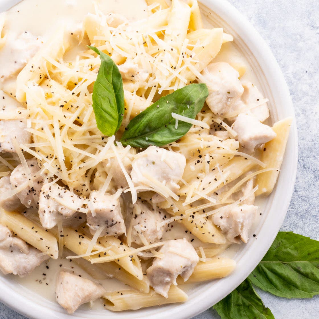 Instant Pot Chicken Alfredo Penne Pasta Recipe