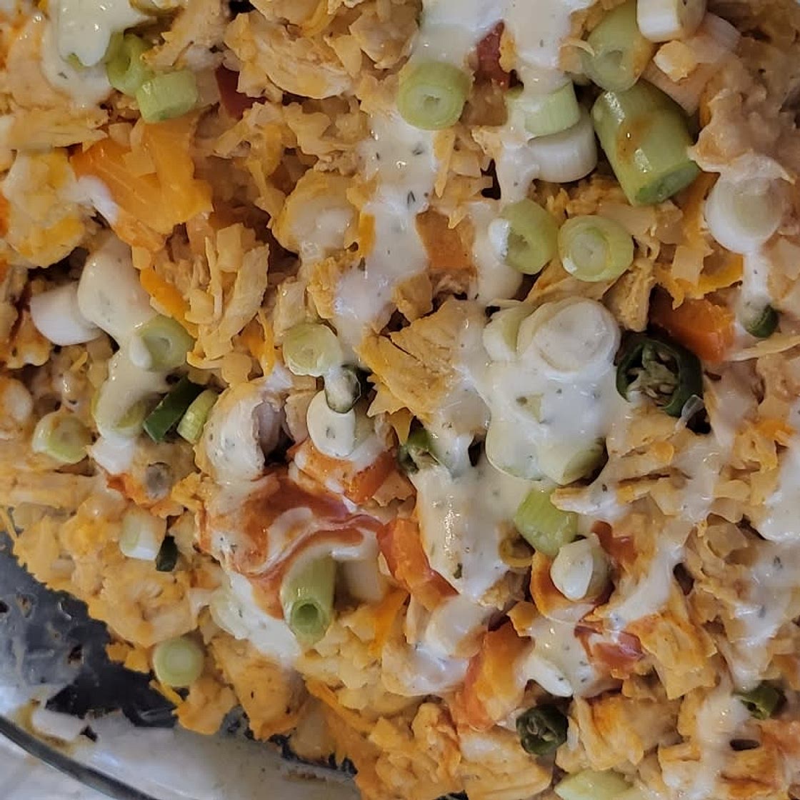 Jalapeño Buffalo Chicken Casserole: Whole30, Keto, Paleo, GF