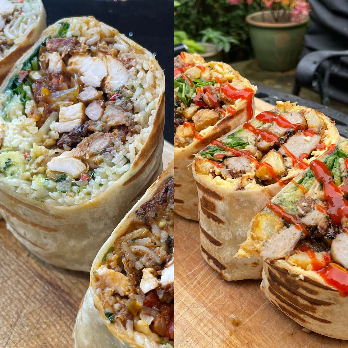 Chicken and Chorizo, Breakfast Burritos