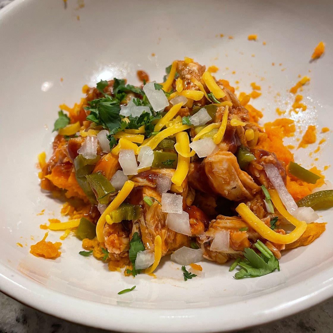 BBQ Chicken Stuffed Sweet Potatoes