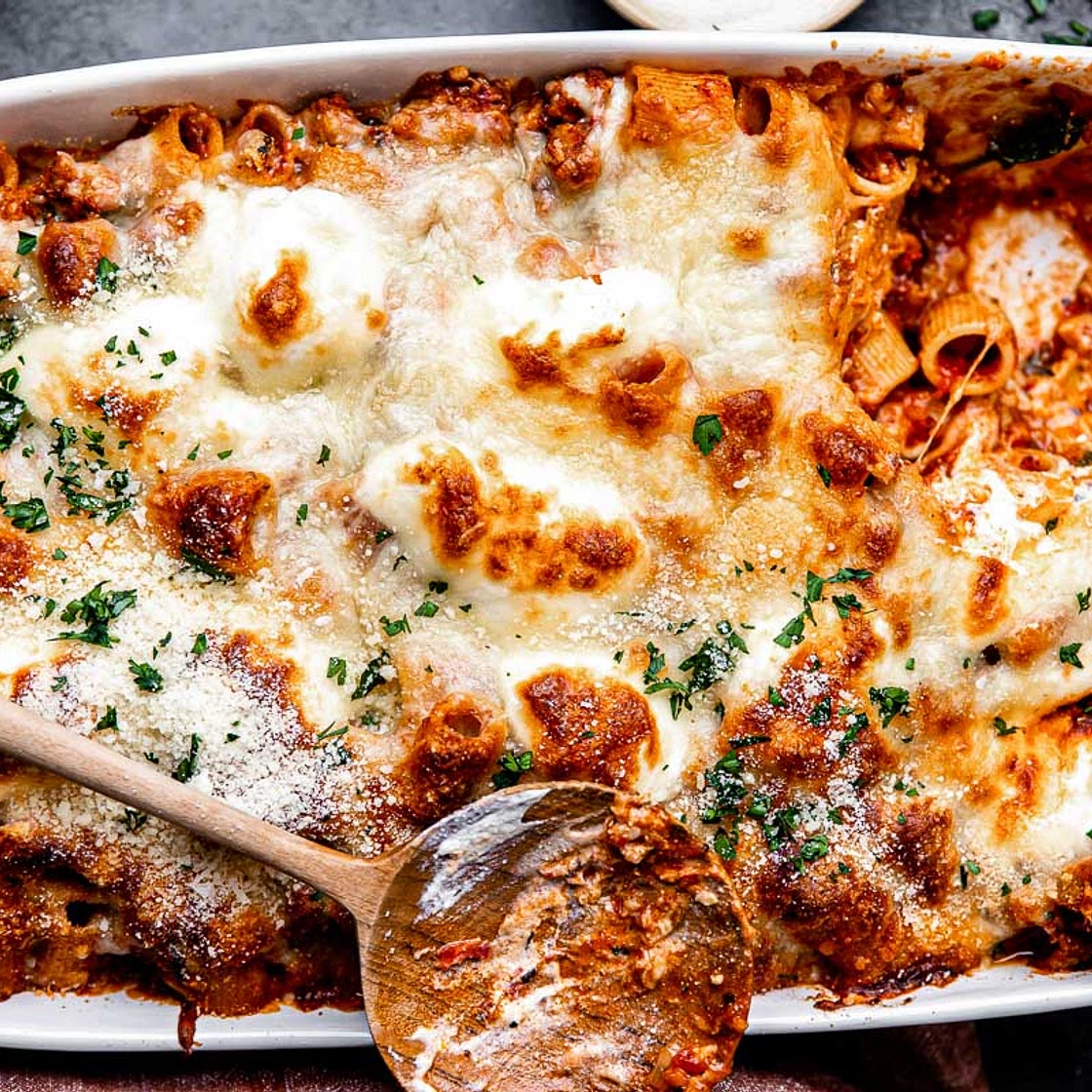 Baked Rigatoni with Sausage & Ricotta
