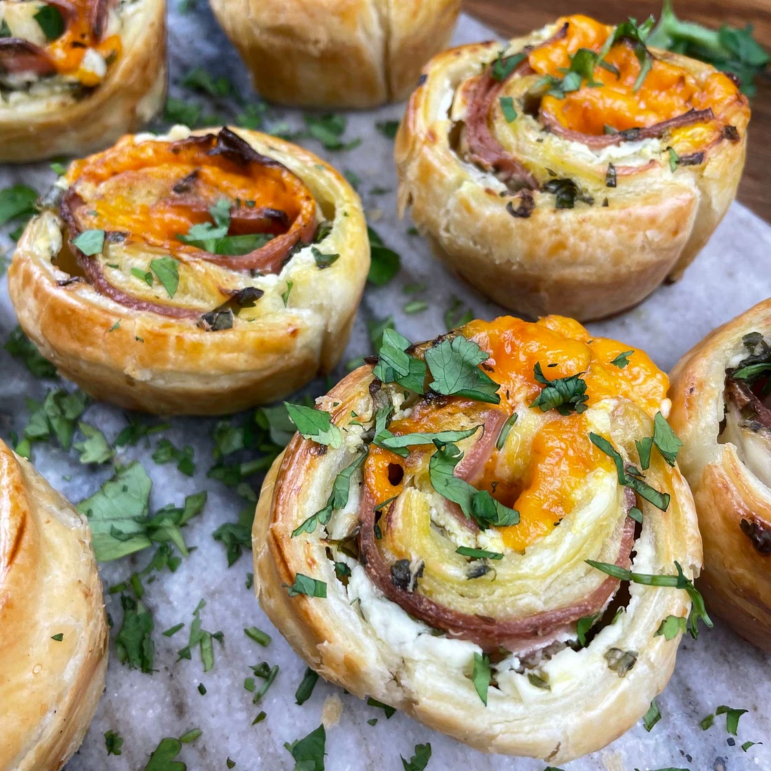 Cheesy Mortadella Swirls