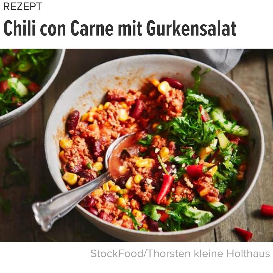CHILI CON CARNE MIT GURKENSALAT