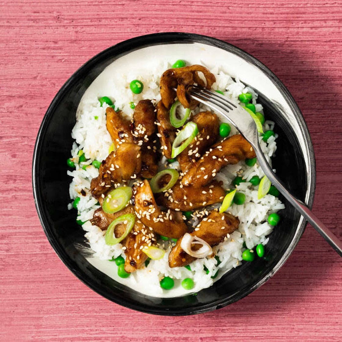 Chicken Teriyaki With Rice And Peas