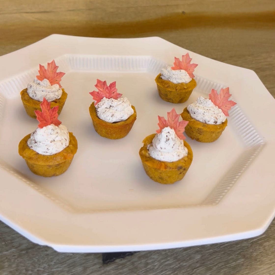 Pumpkin Brownies with Ginger Snap cream