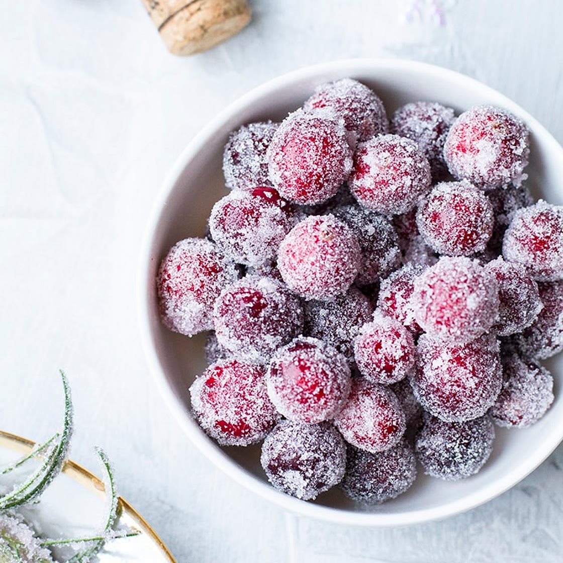 Sparkling Sugared Cranberries with Red Wine
