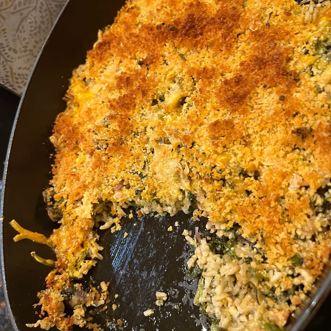 Kale and Brown Rice Gratin