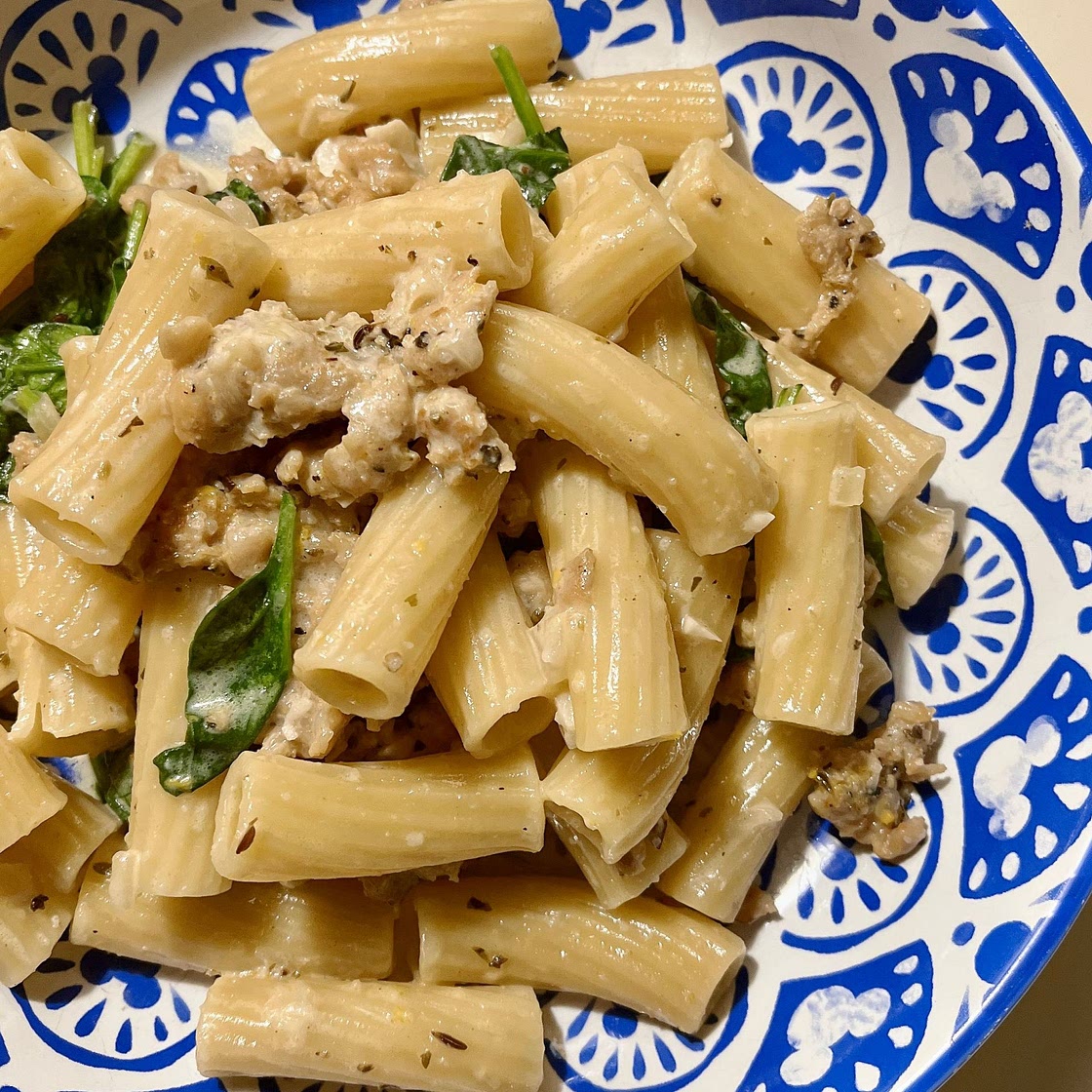 Creamy Sausage & Spinach Pasta