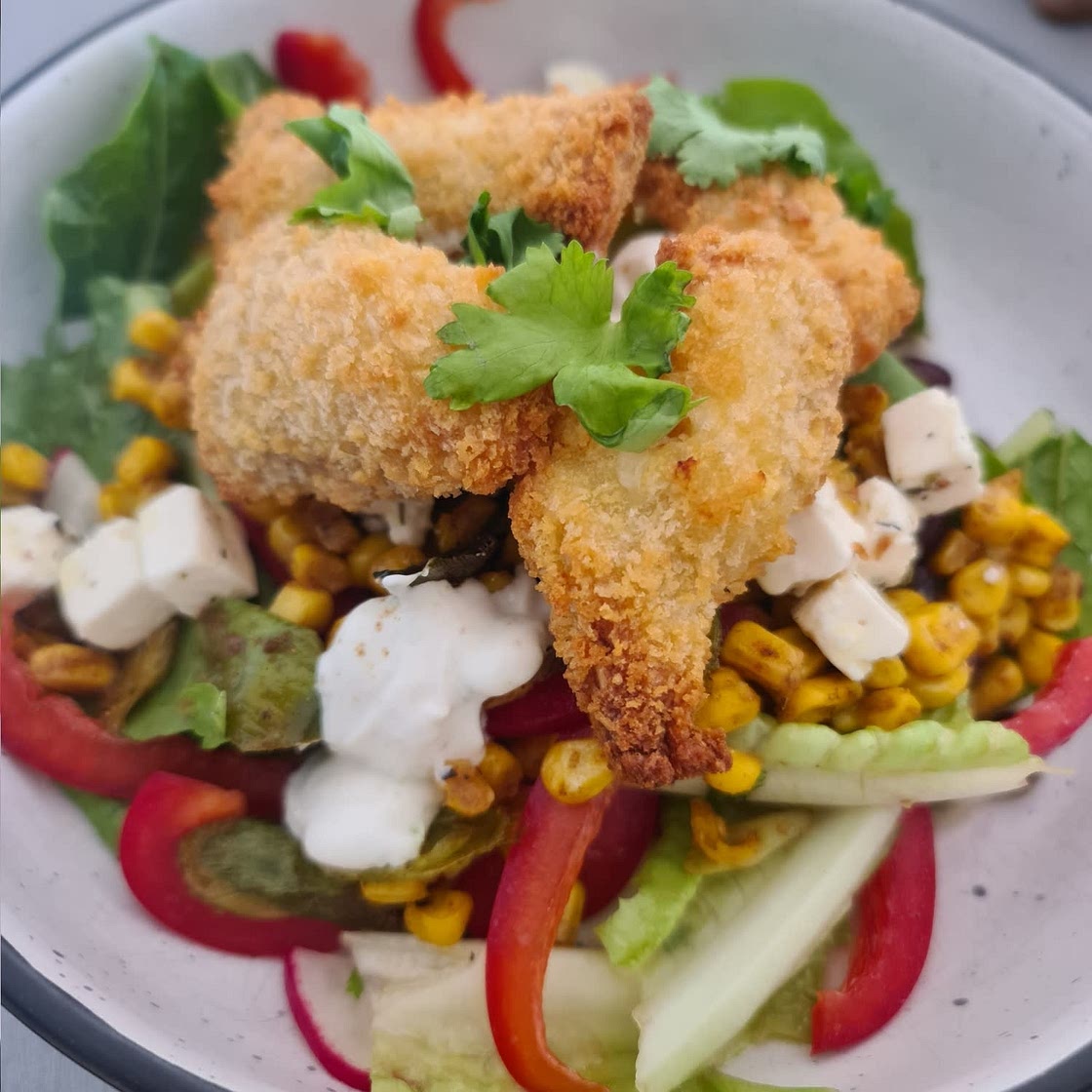 Mexican Street Corn Salad with Black Beans, Radish, Feta & Lime Crema