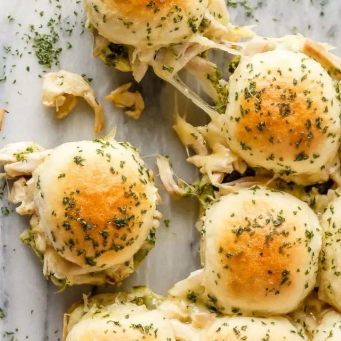Pesto Chicken Pull Apart Sliders