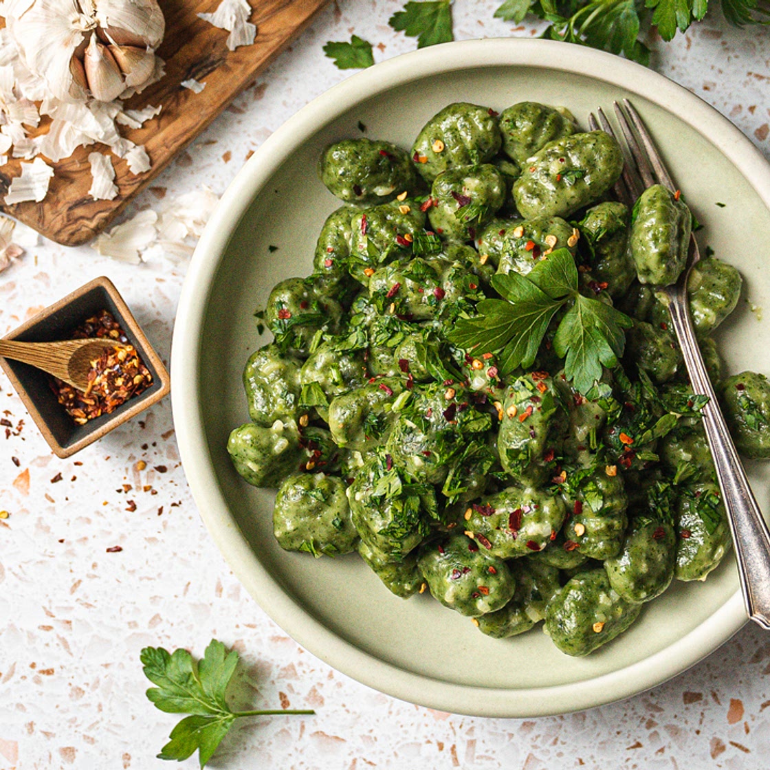 Vegan Pici Pasta | Spinach Pasta