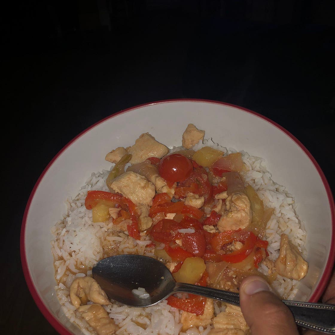 SWEET AND SOUR CHICKEN WITH RICE