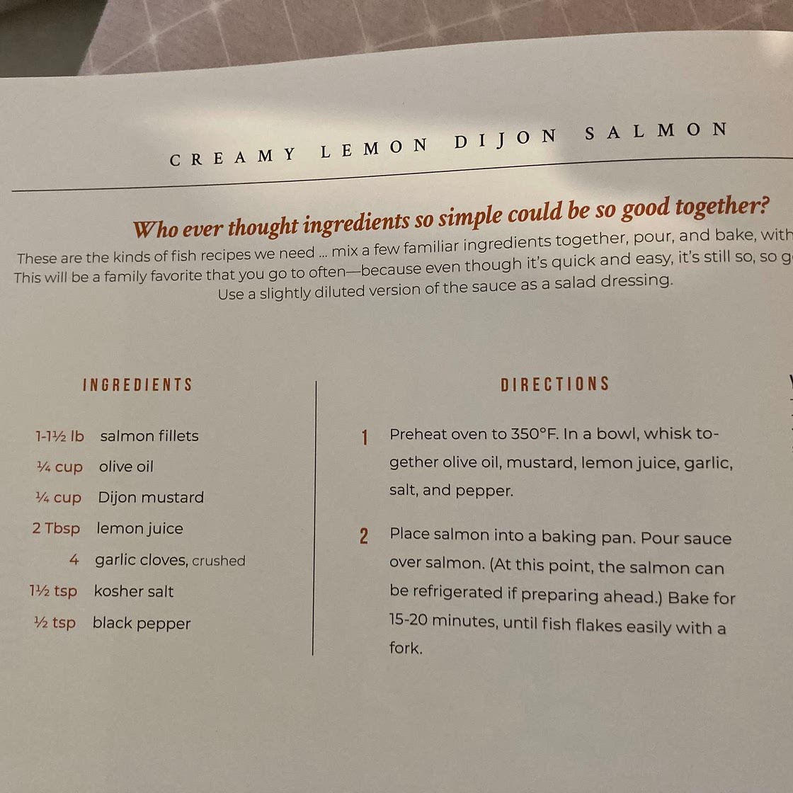 Creamy lemon Dijon salmon