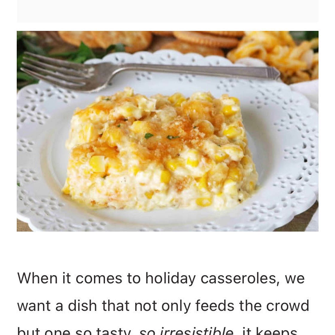 Cream Corn Casserole with Cream Cheese