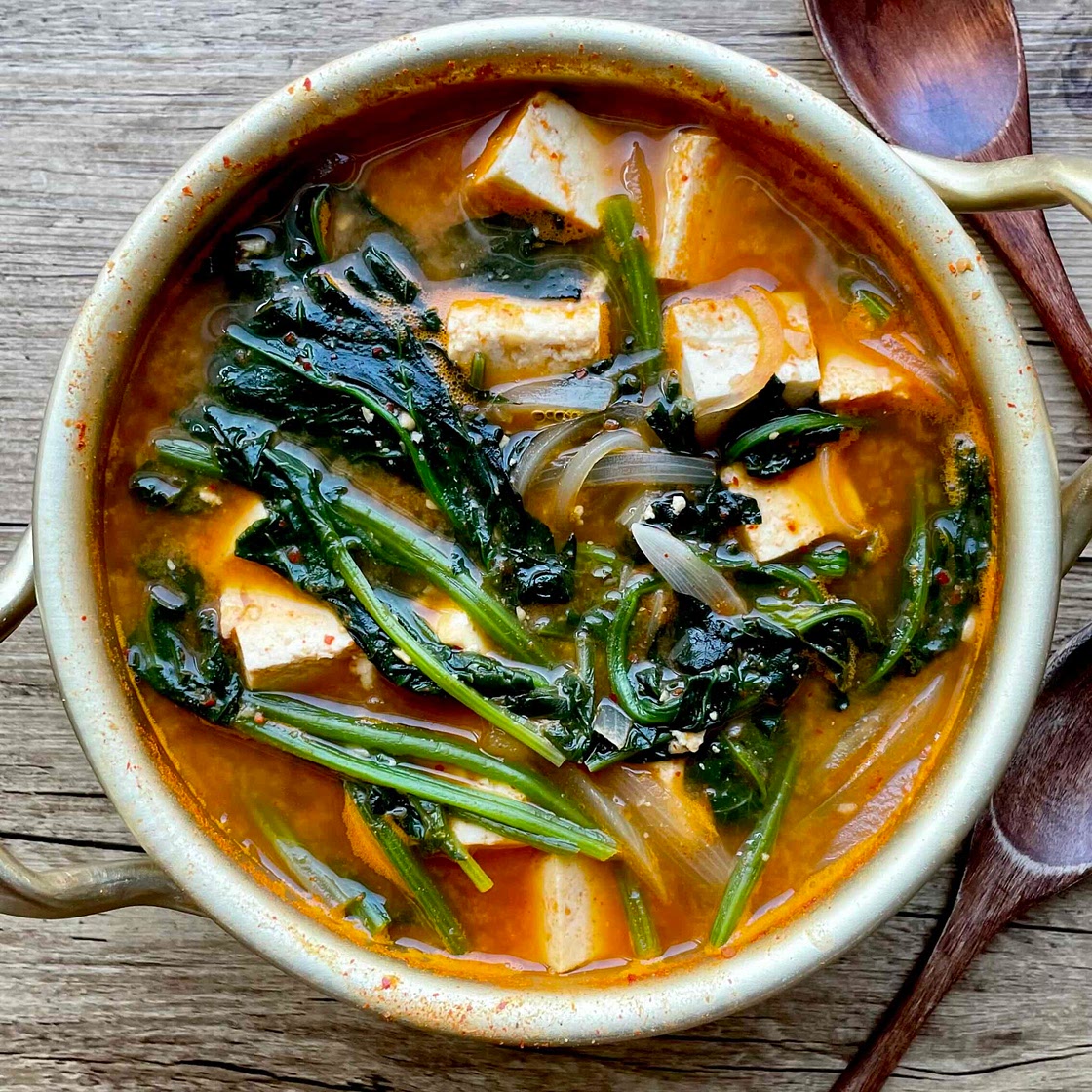 Korean Spinach Soybean Paste Soup