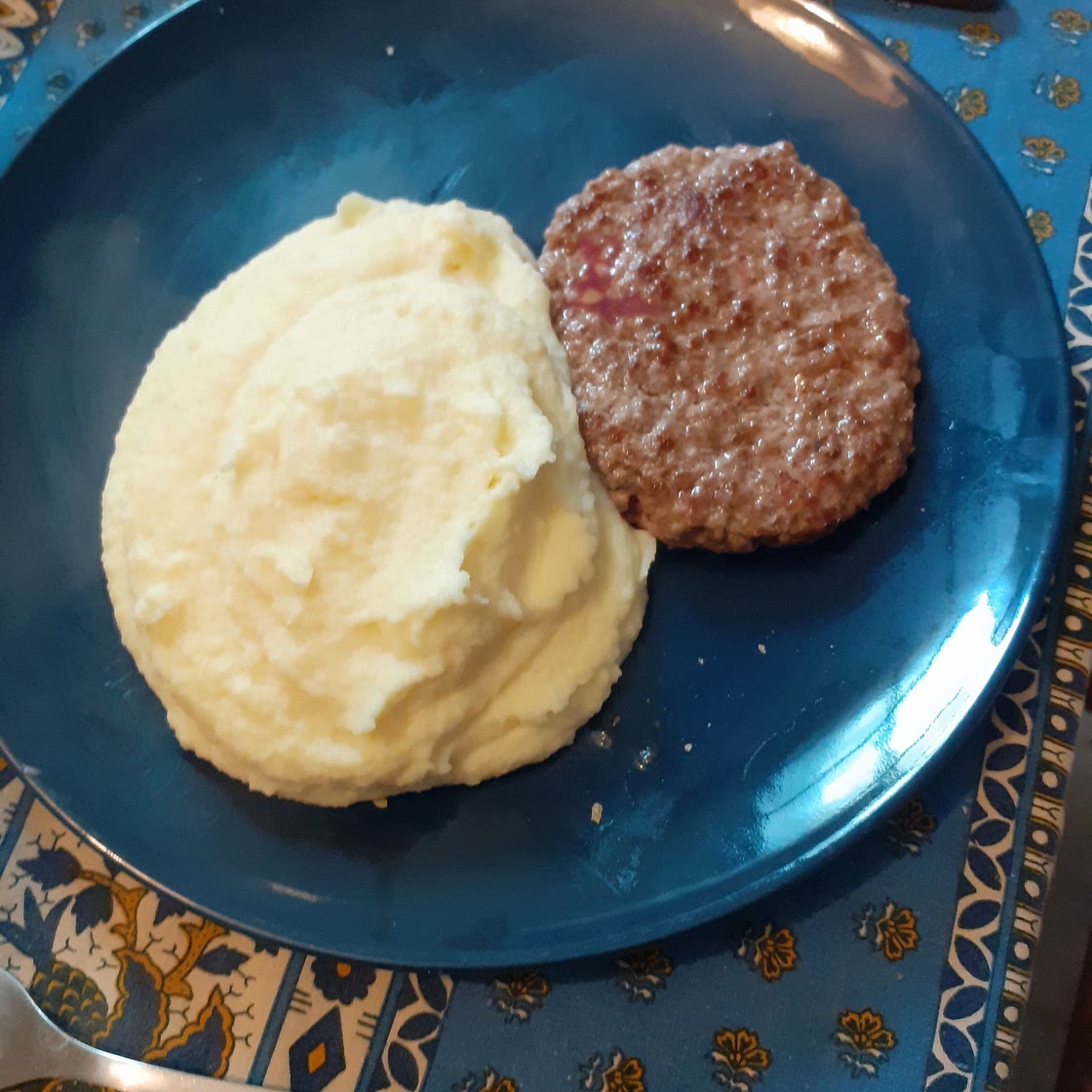 Purée et steak haché