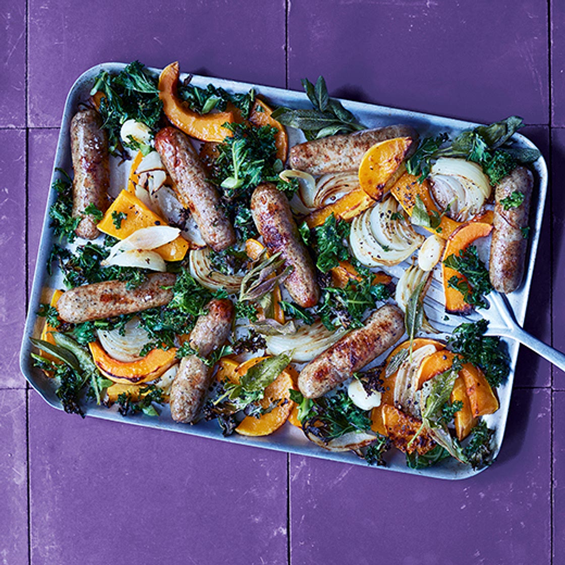 Sausage, Squash and Sage Traybake