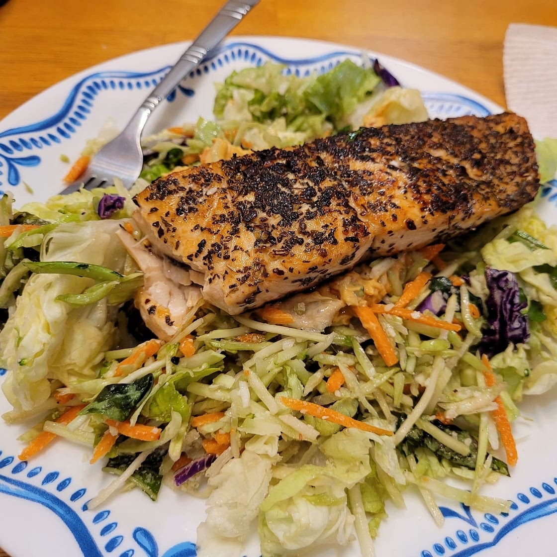 Mediterranean Salmon Bowl | Low-Carb / Keto Option