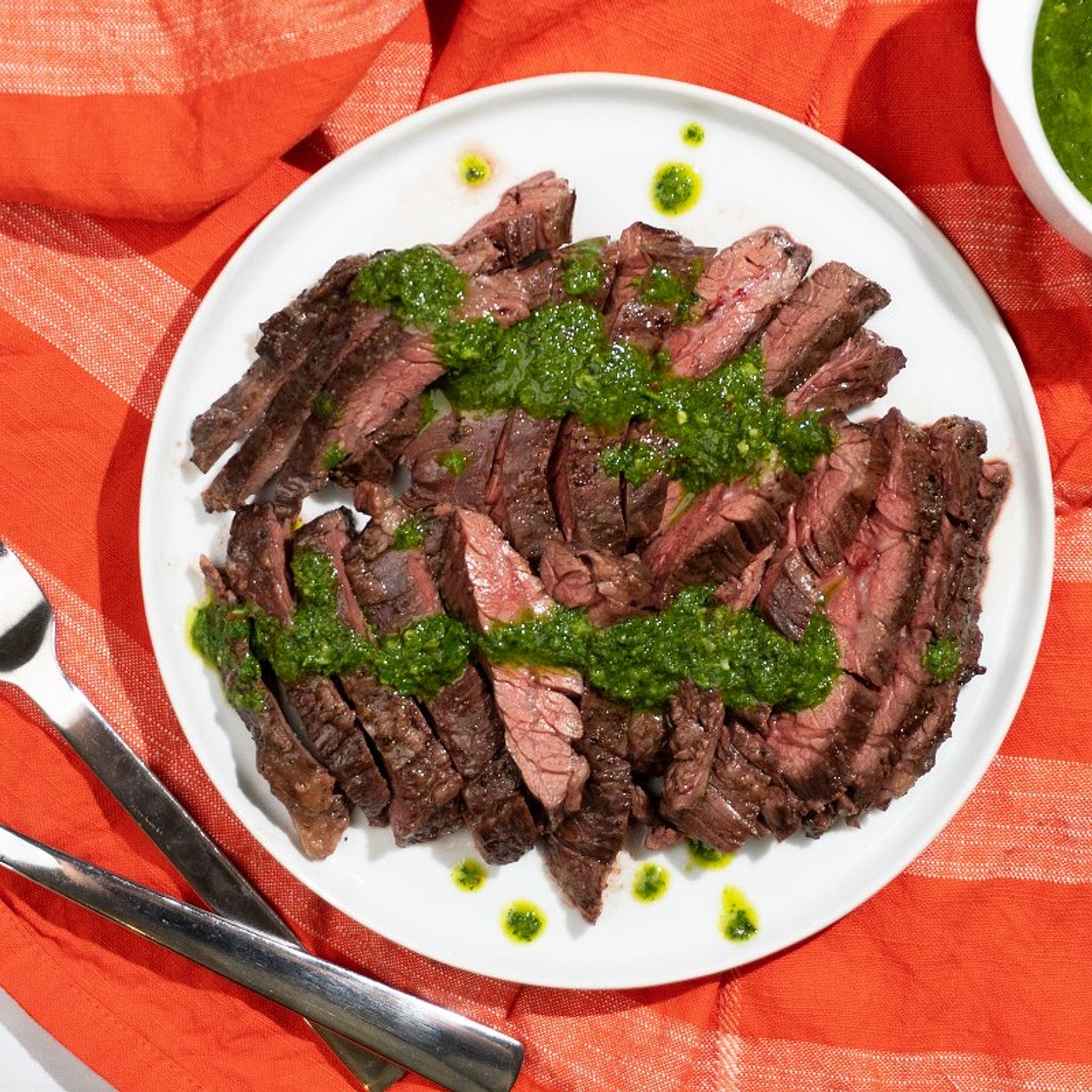Broiled Skirt Steak with Chimichurri