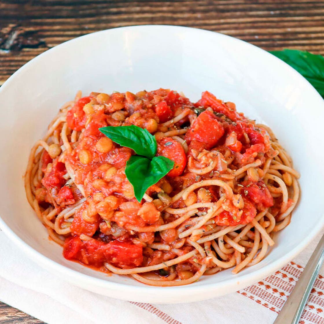One-Pot Lentil Bolognese Pasta