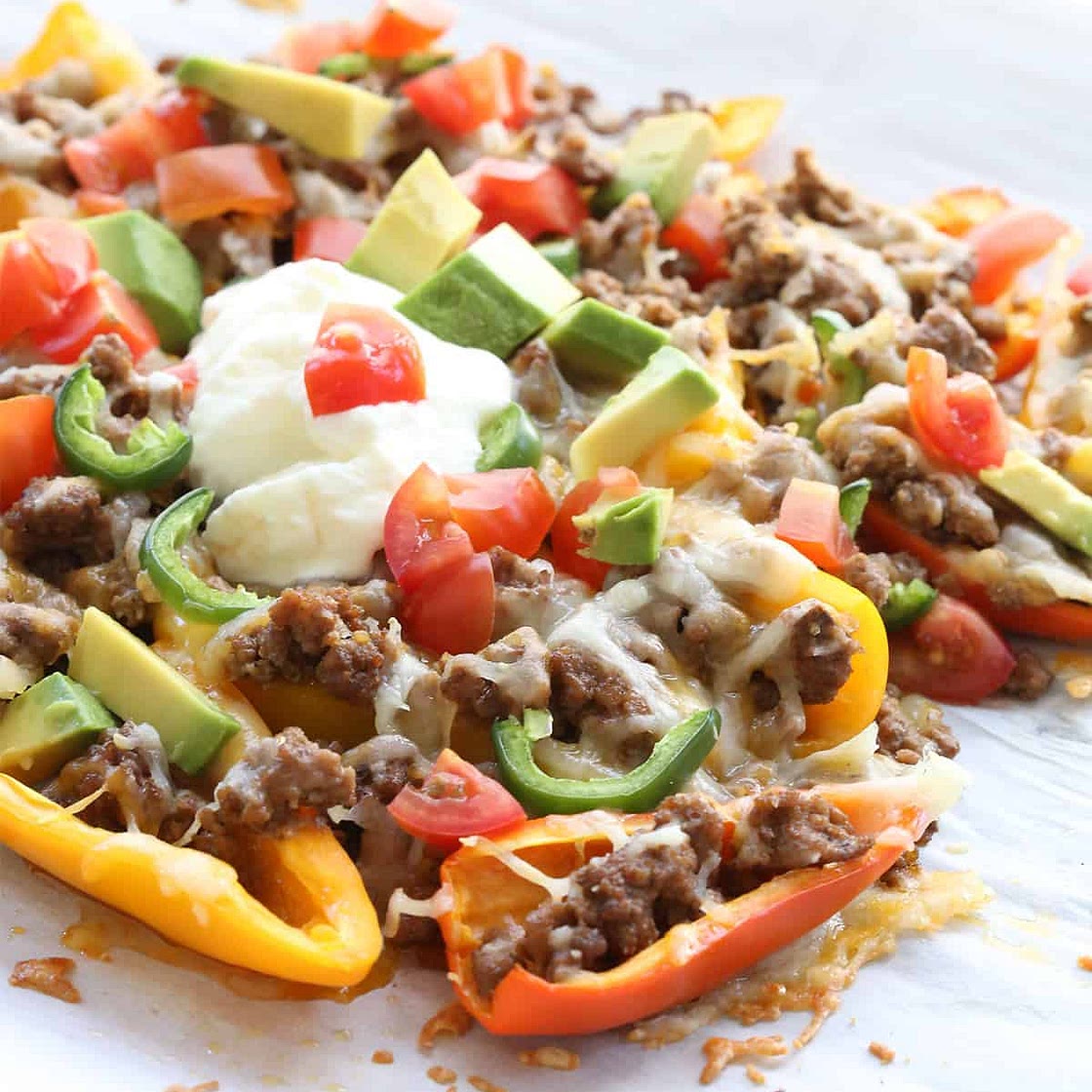 Mini Pepper Keto Nachos