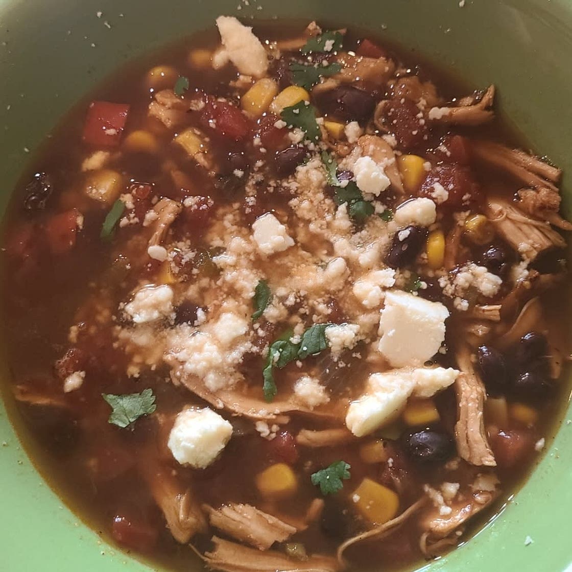 Easy Low Calorie Chicken Tortilla Soup with Rotisserie Chicken