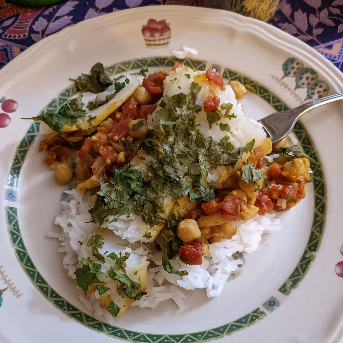 Curried cod