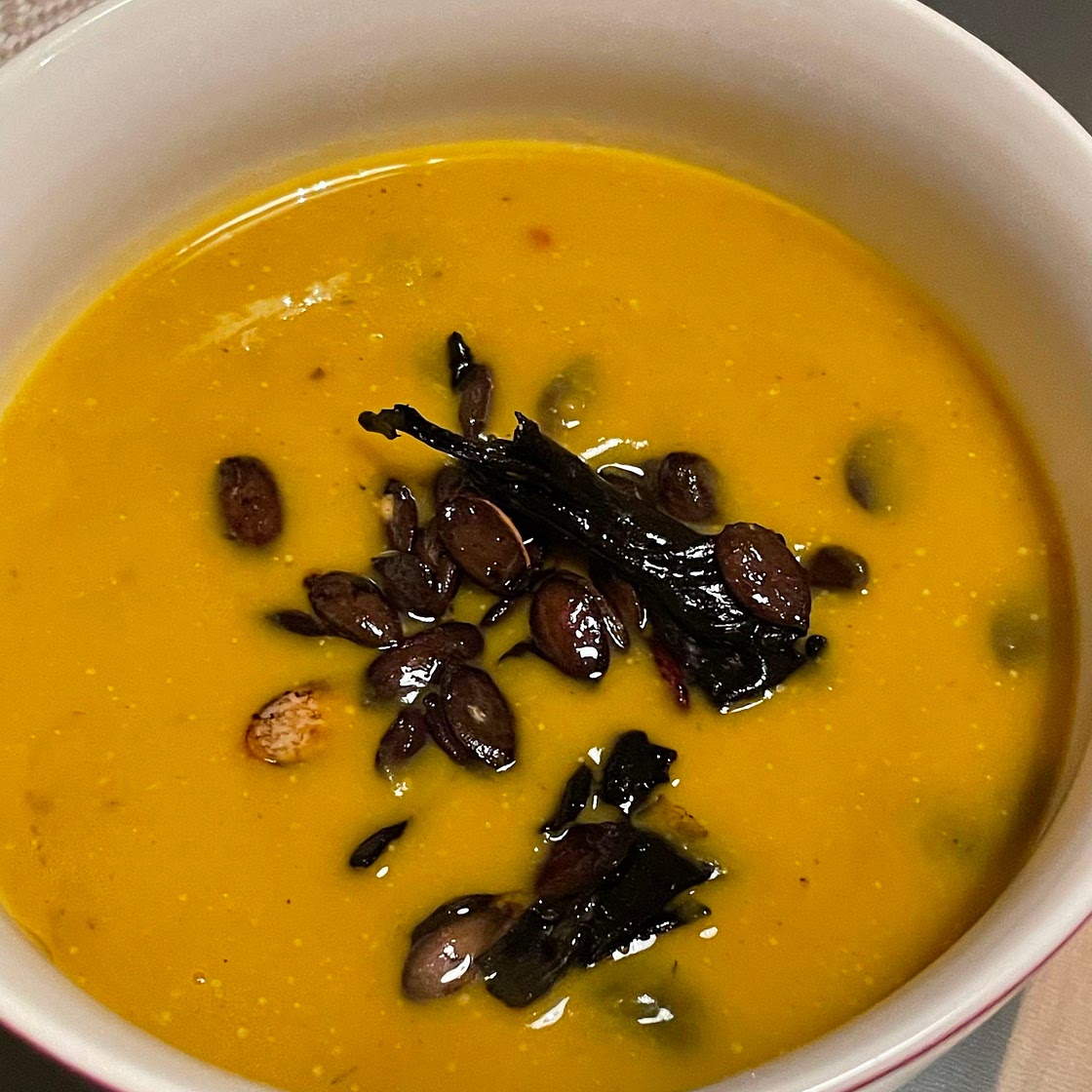 Black Trumpets and Squash Soup