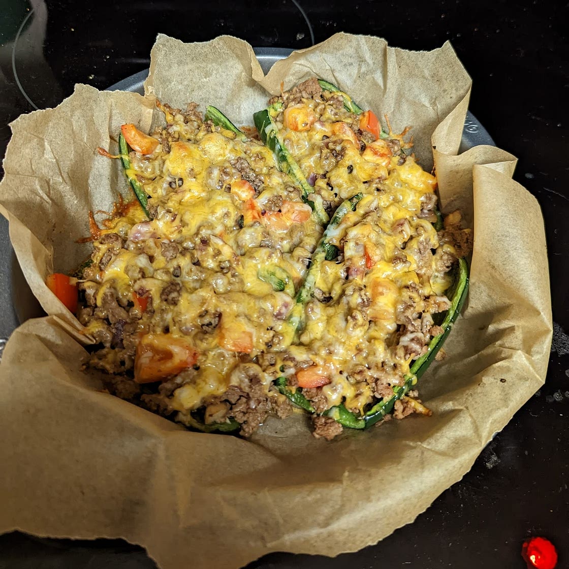 Low Carb Stuffed Poblano Peppers