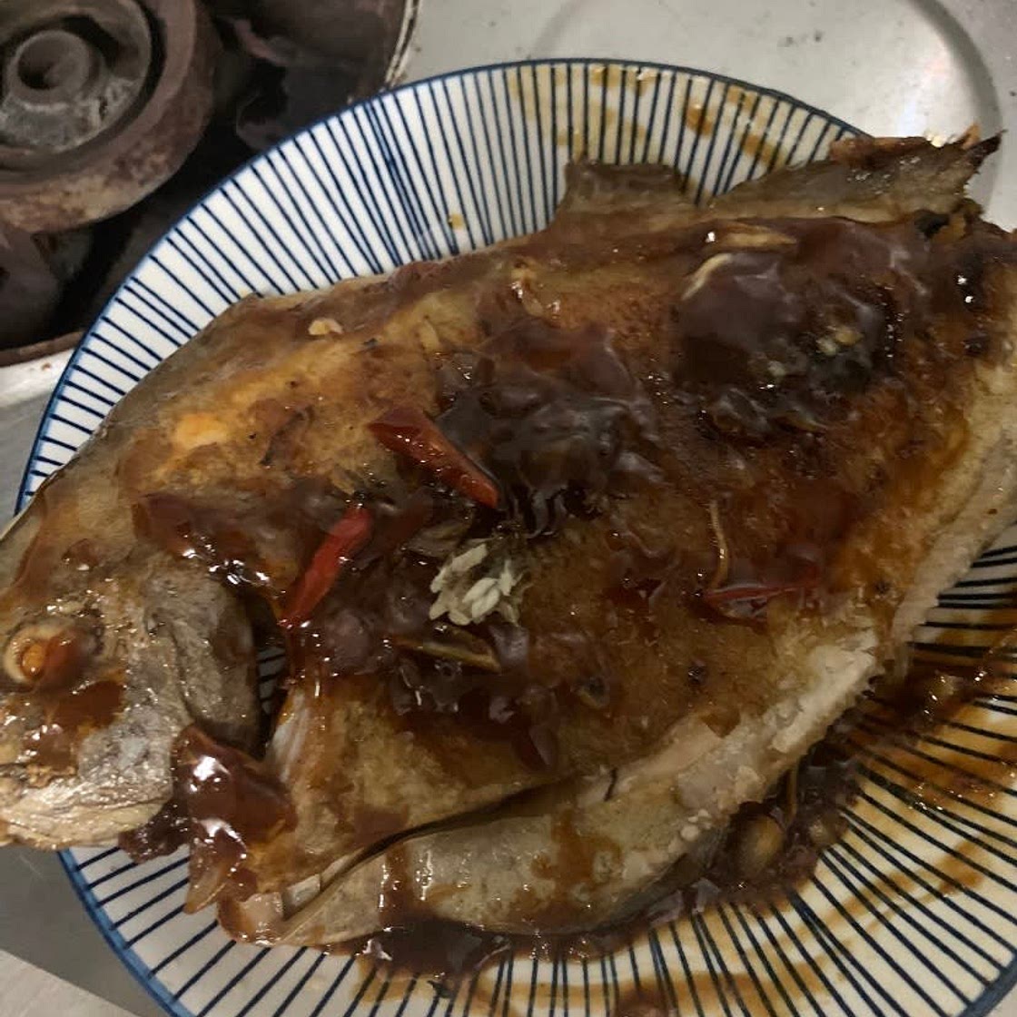 Fried fish in soy sauce 
