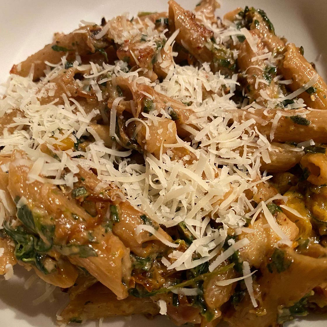 Caramelized Onion Apple Pasta with Sage (vegan + gluten-free)