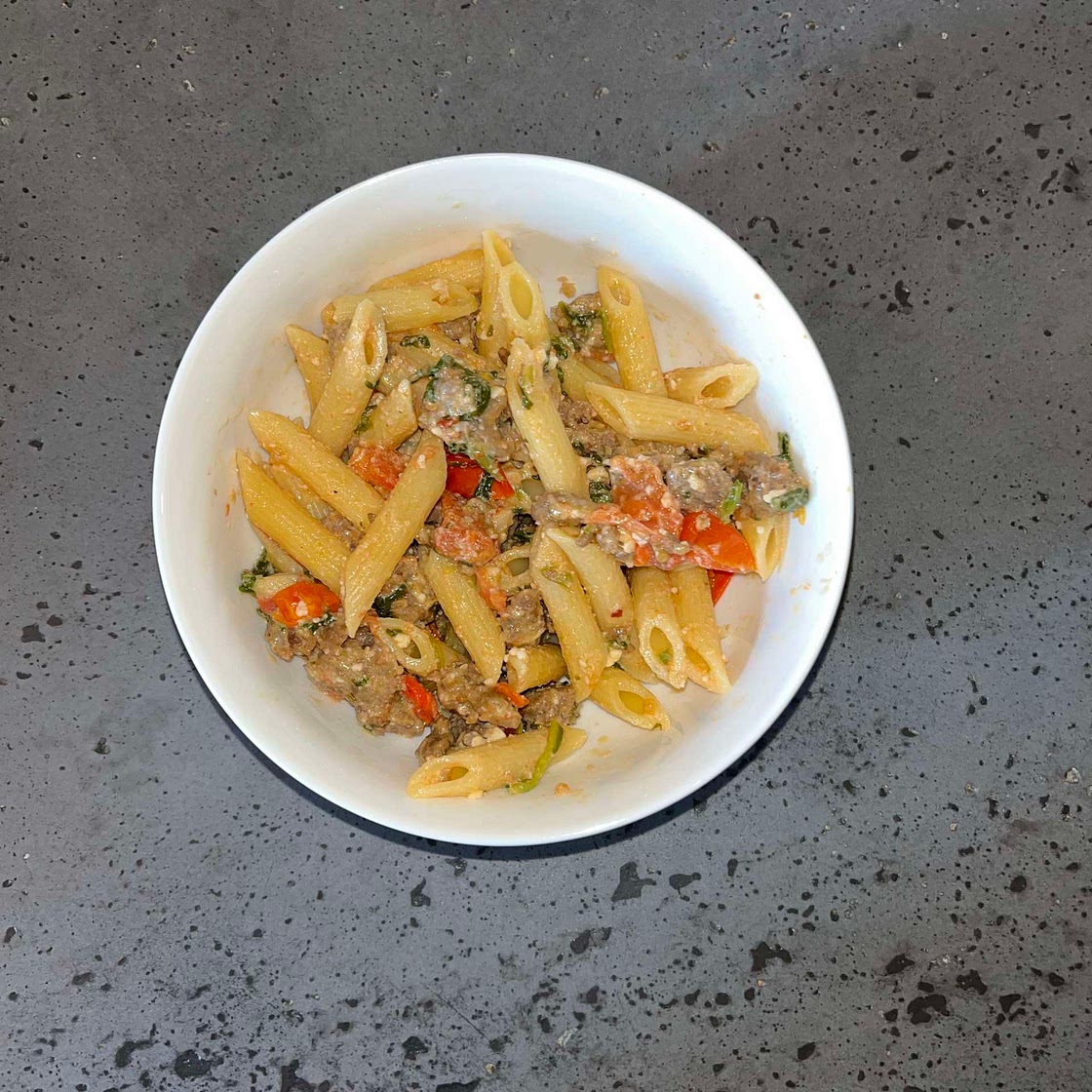 Feta Pasta with Italian Sausage
