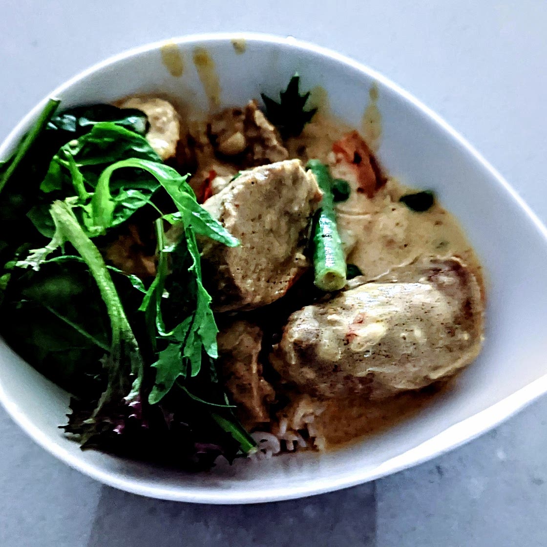 Creamy Slow Cooked Sausages with Yellow Coconut Curry