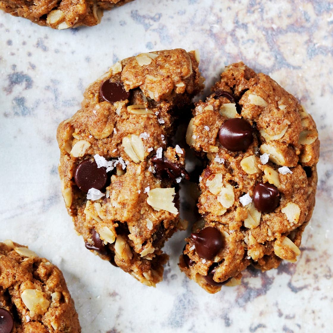 Almond Butter Oatmeal Chocolate Chip Cookies (Vegan, Gluten Free)
