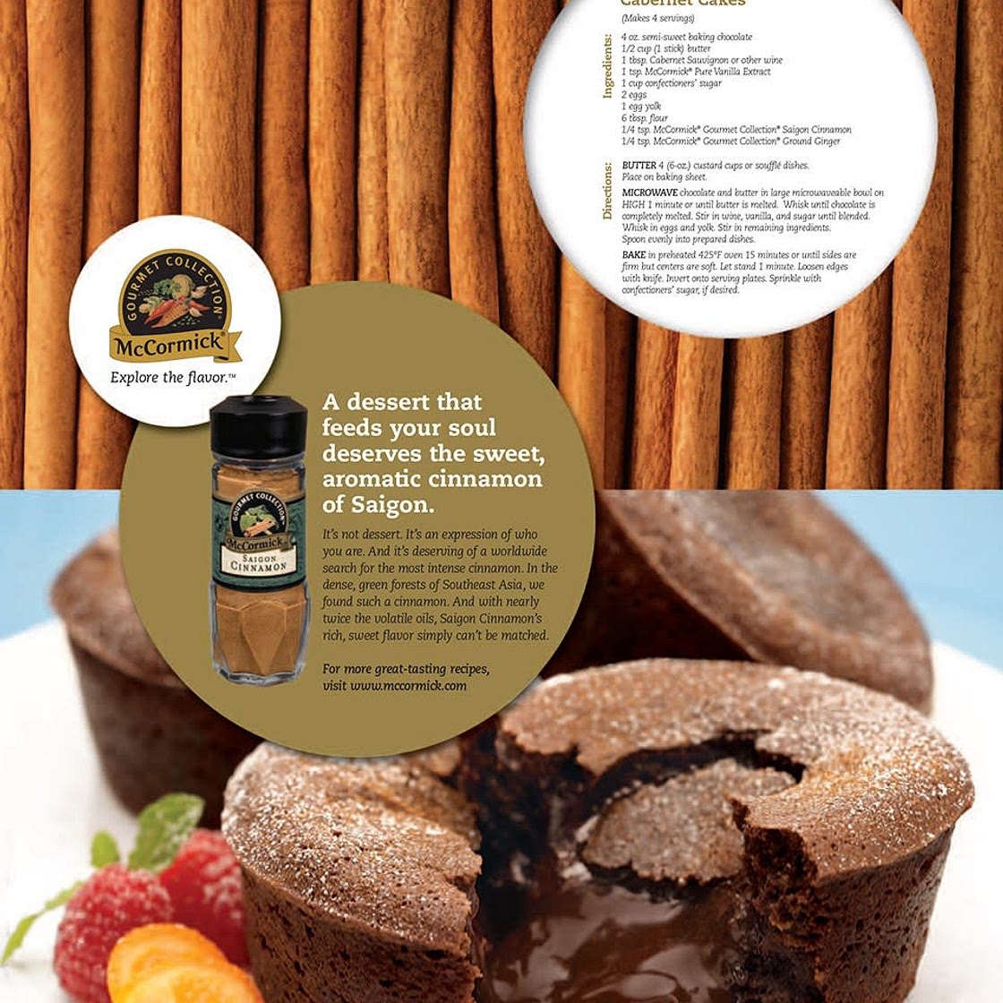 Molten Spiced Chocolate Cabernet Cakes
