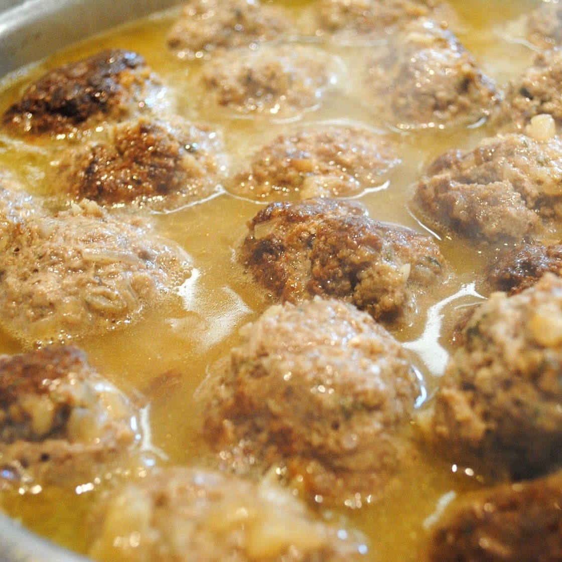 Molly's Meatballs With Onion Sauce and Mashed Potatoes